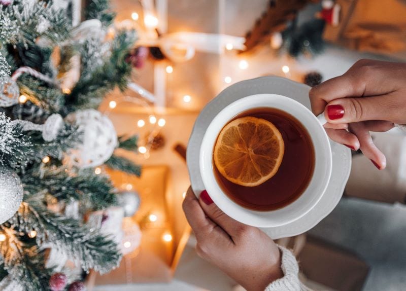 cup of tea near tree